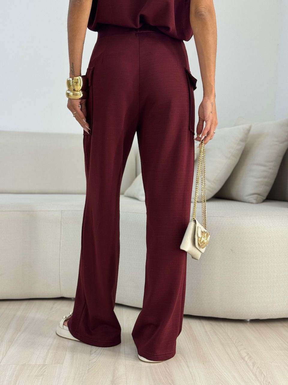 CALÇA MAFER CARGO VINHO