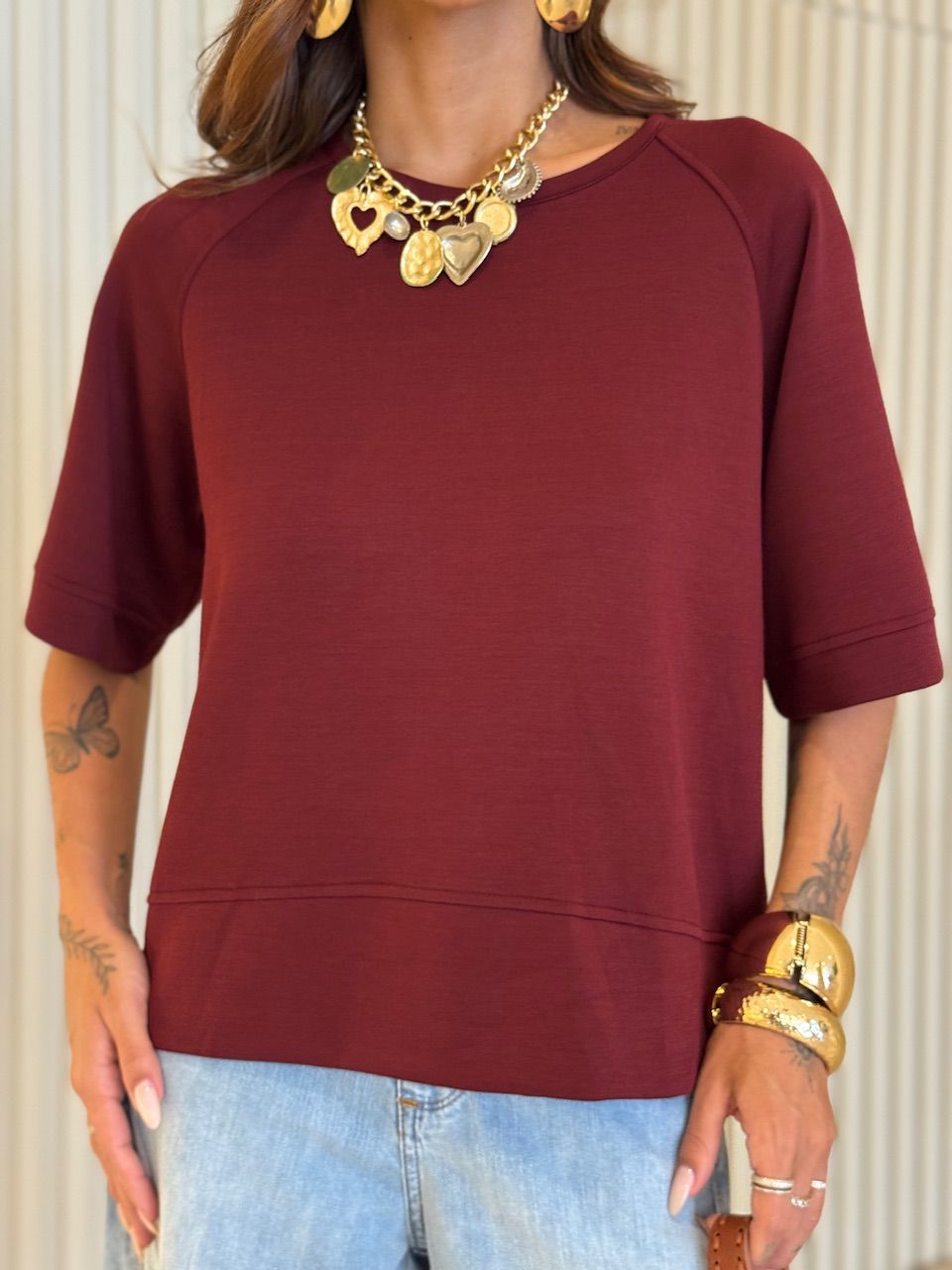 T-SHIRT CAMILE OVER VINHO