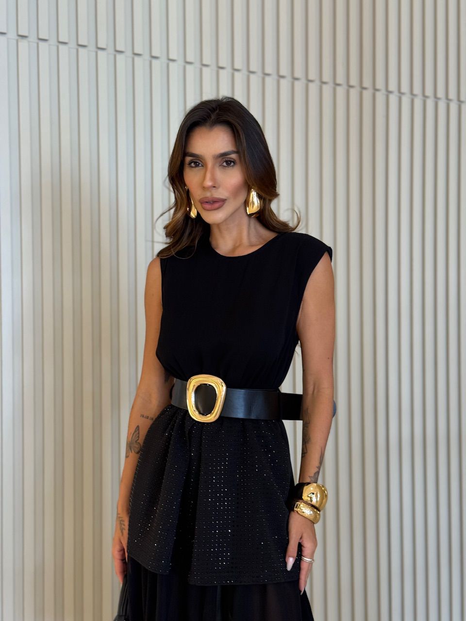 VESTIDO SELENE CINTO PRETO