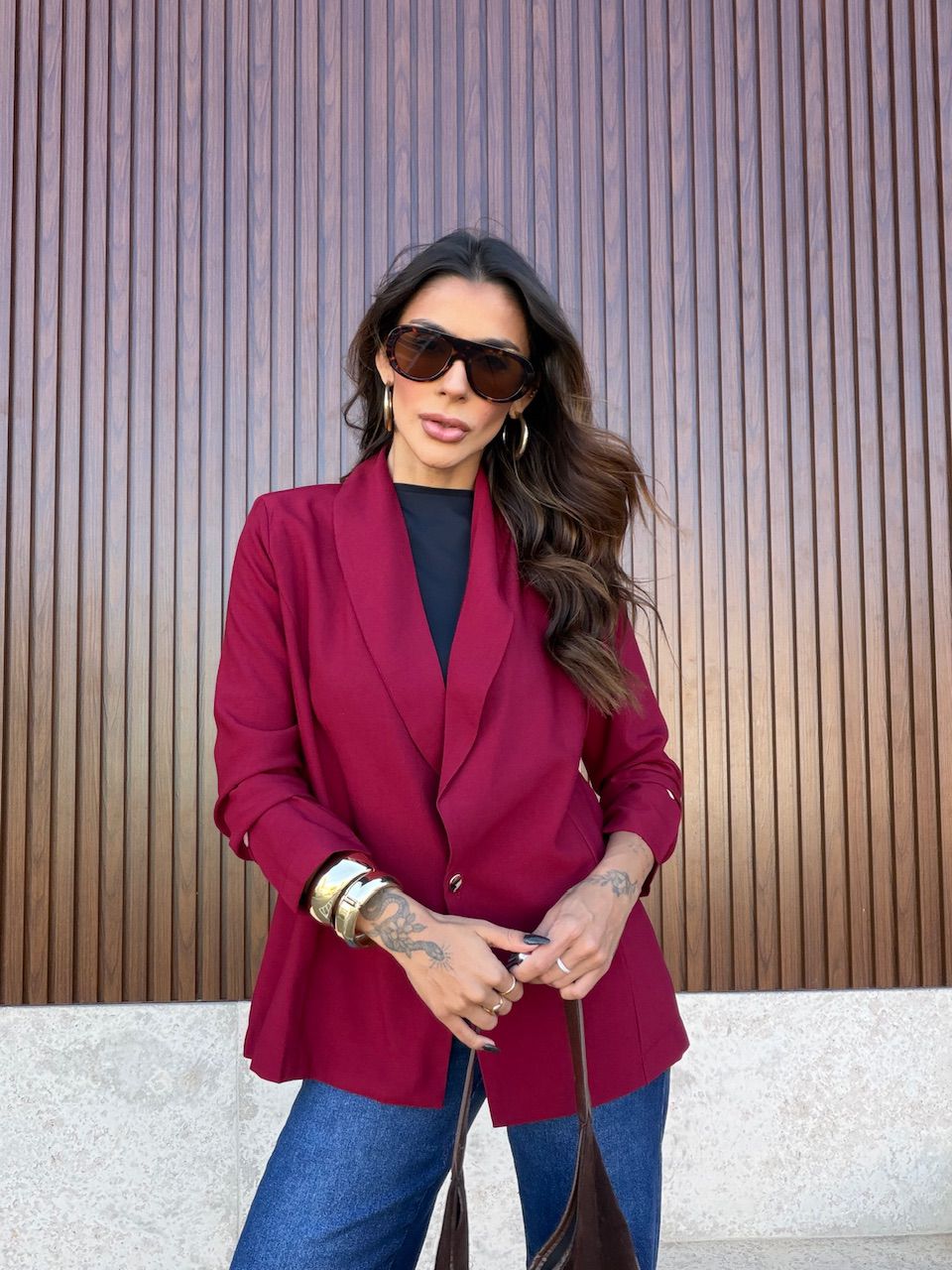 BLAZER SUELEN OVER VINHO - 0077000168 - CAROLLA FERRARO