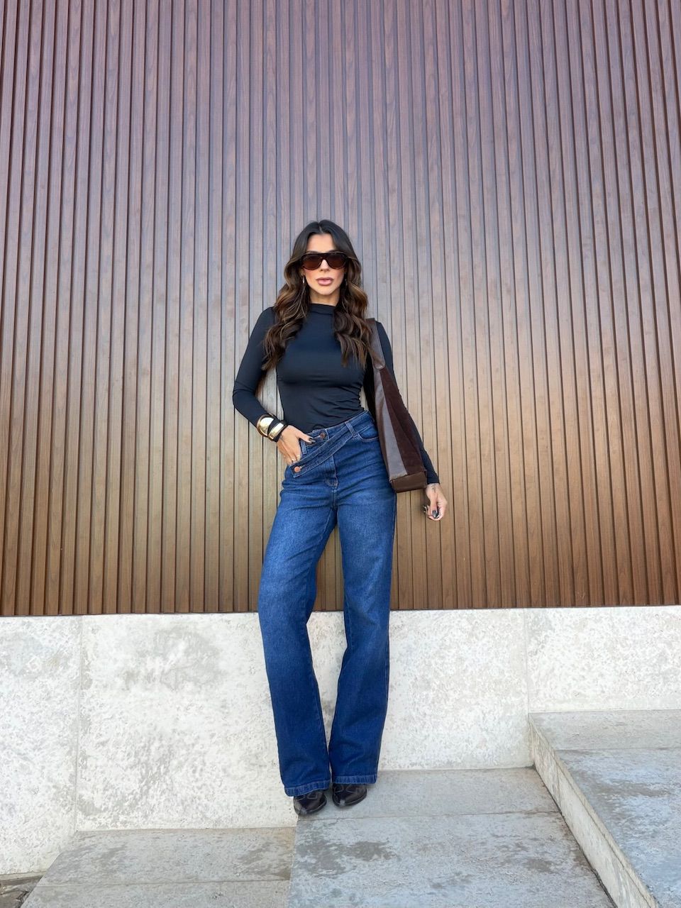 CALÇA LAUREN RETA JEANS MÉDIO