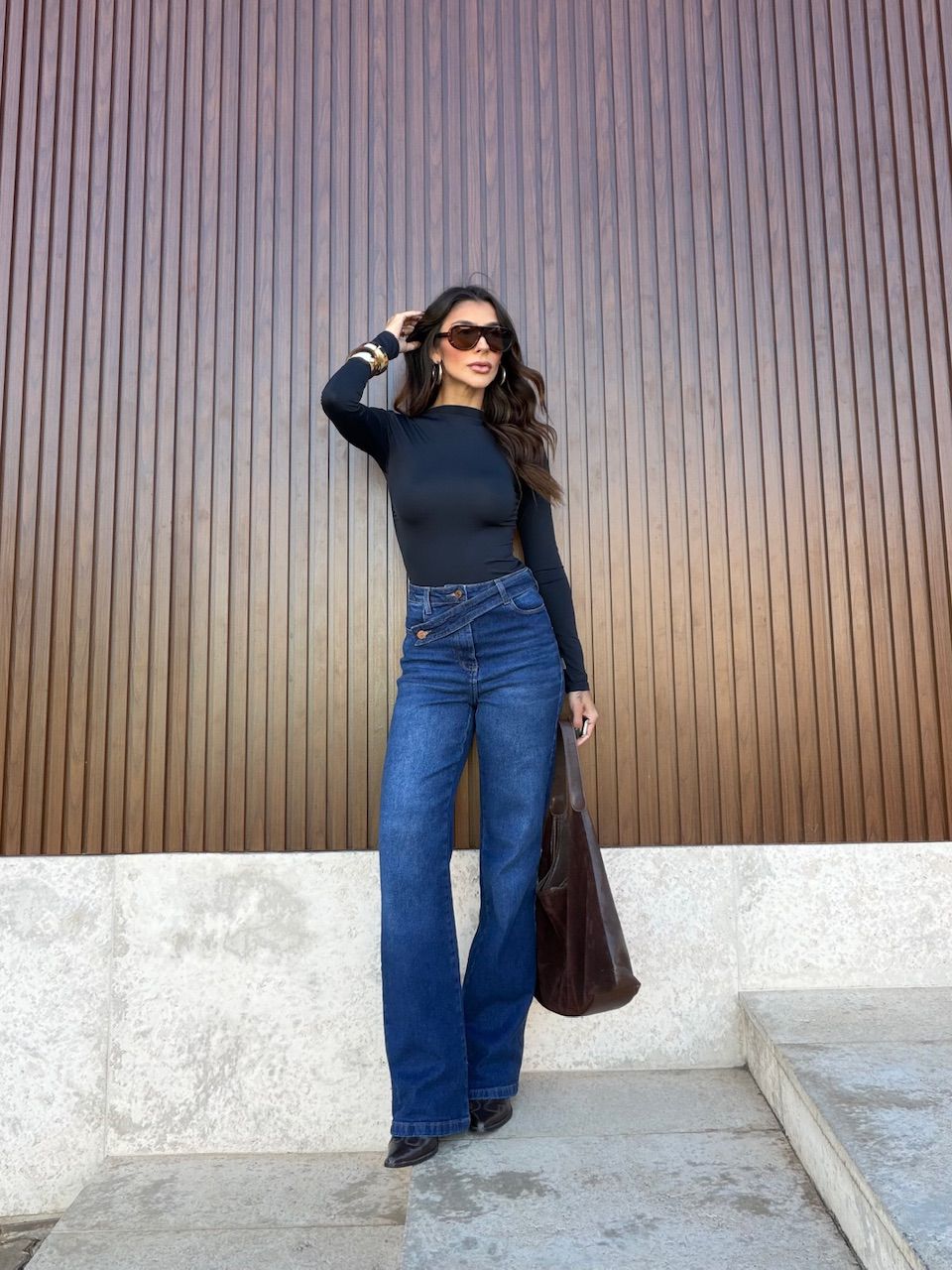 CALÇA LAUREN RETA JEANS MÉDIO