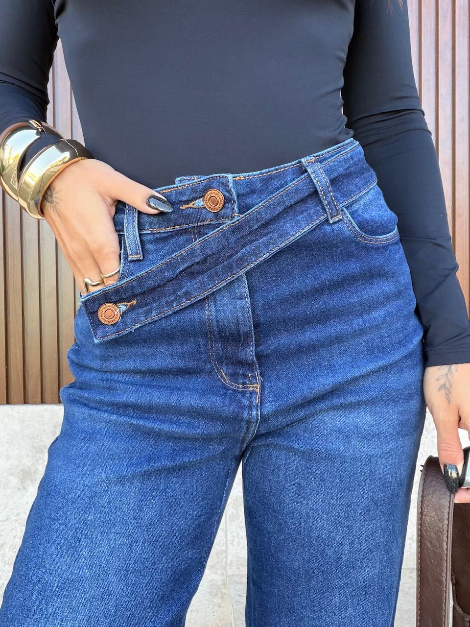 CALÇA LAUREN RETA JEANS MÉDIO