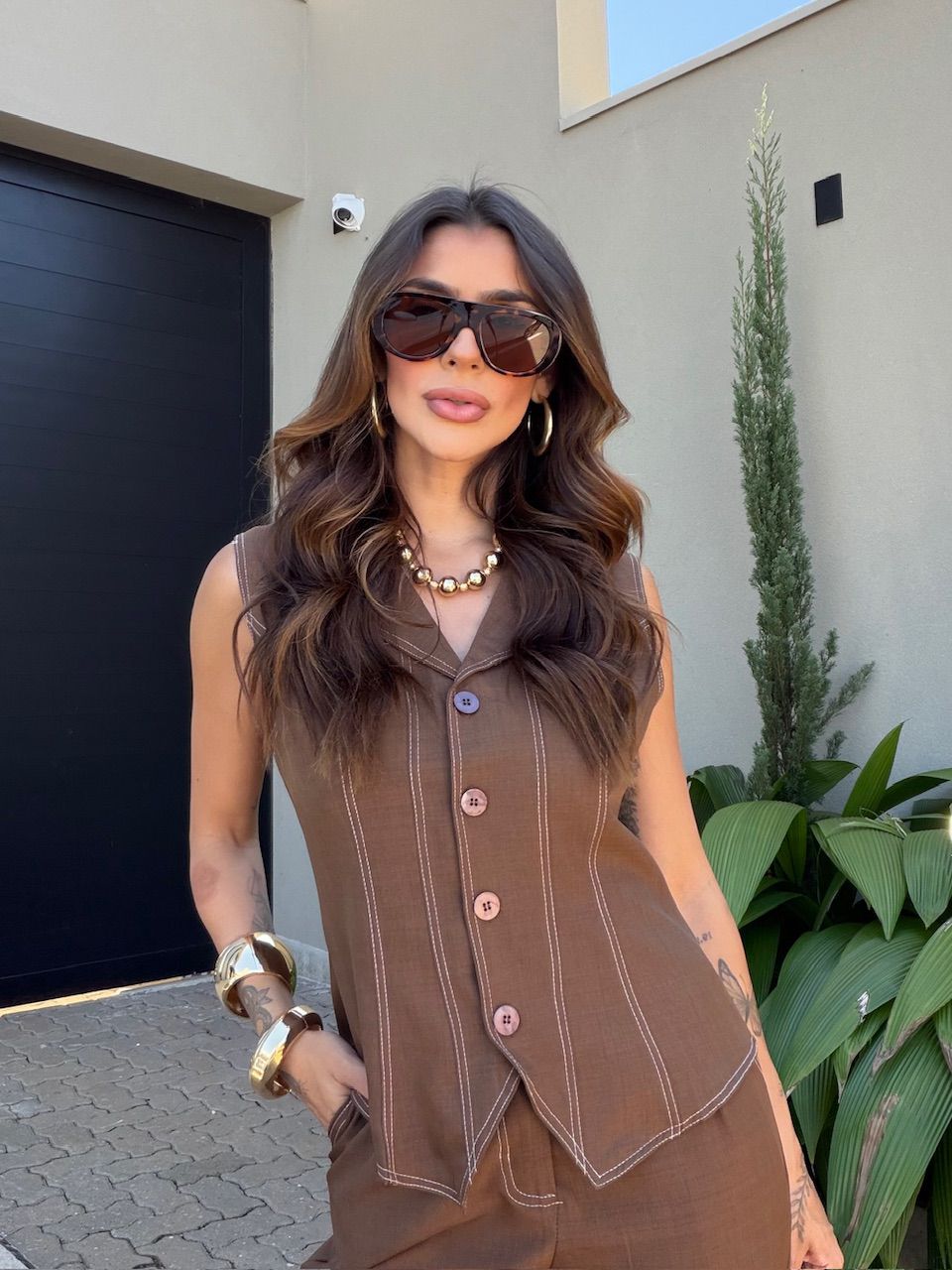 CONJUNTO LAISA COLETE MARROM