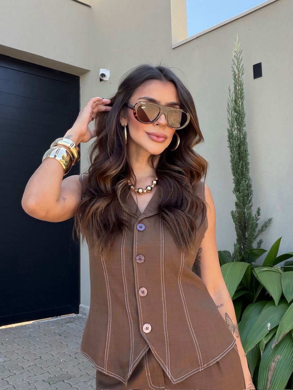 CONJUNTO LAISA COLETE MARROM