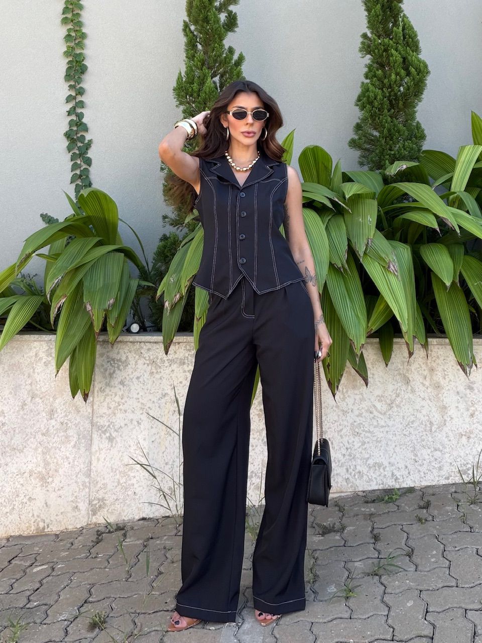CONJUNTO LAISA COLETE PRETO - 0077040032 - CAROLLA FERRARO