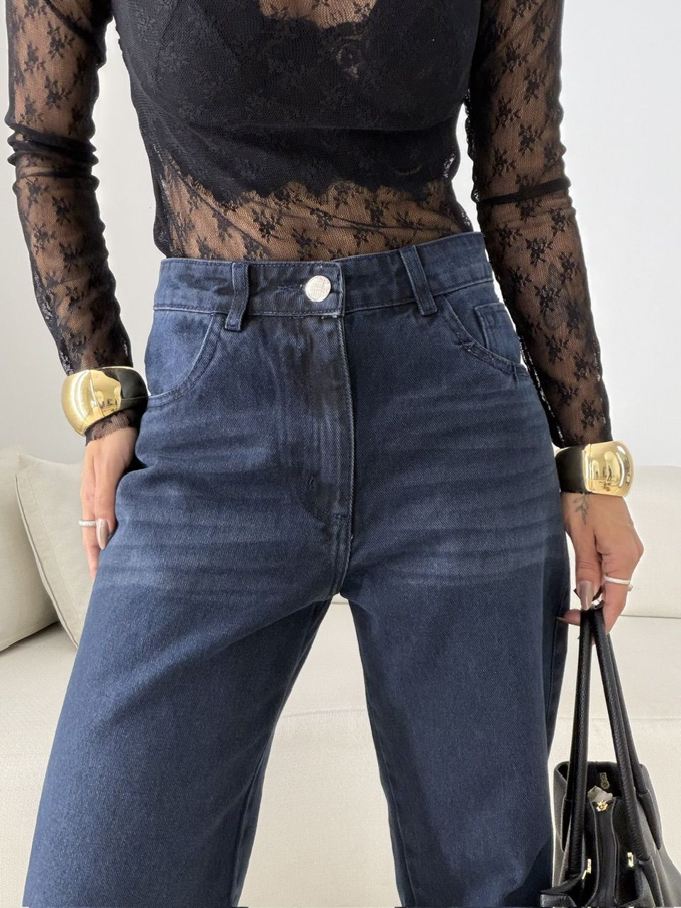 CALÇA KEILA RETA JEANS ESCURO