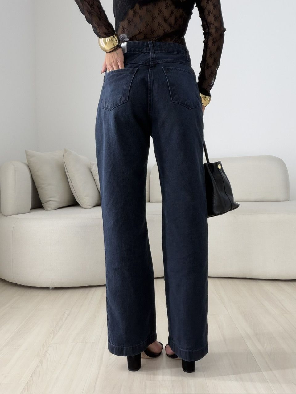 CALÇA KEILA RETA JEANS ESCURO