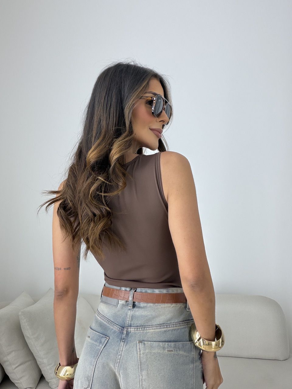 BODY ANA CAROLINA BÁSICO MARROM