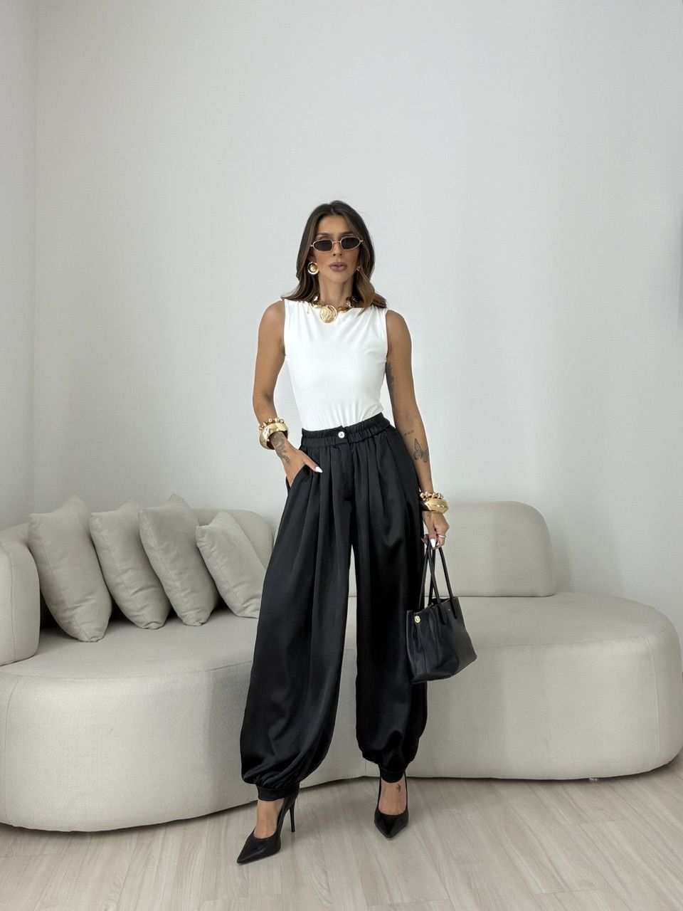 CALÇA BRUNA ALADIM PRETA
