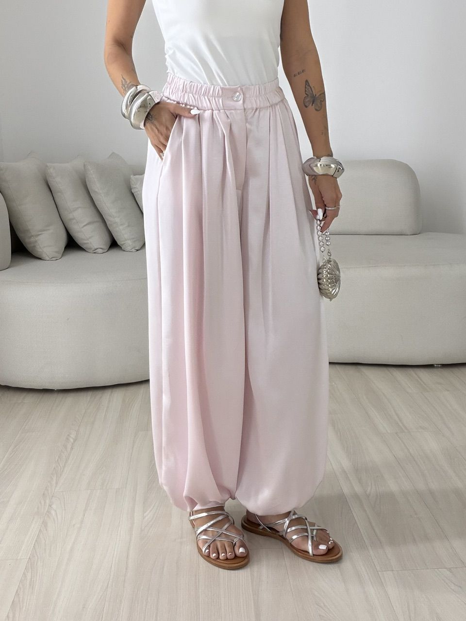 CALÇA BRUNA ALADIM ROSA CLARO
