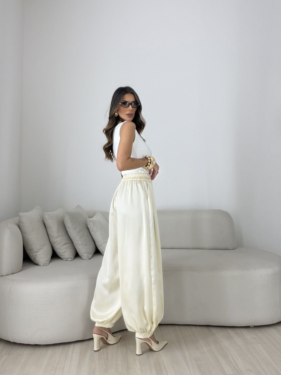CALÇA BRUNA ALADIM YELLOW BUTTER