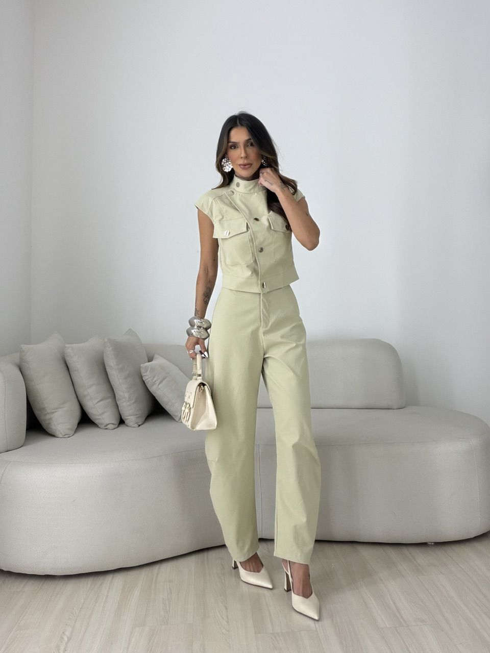 CONJUNTO LUCIANA CALÇA VERDE - 0080690230 - CAROLLA FERRARO