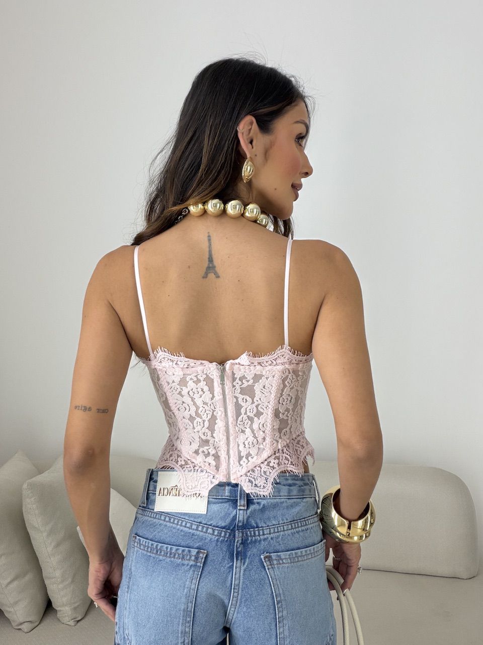 CORPETE MÔNICA RENDA ROSA