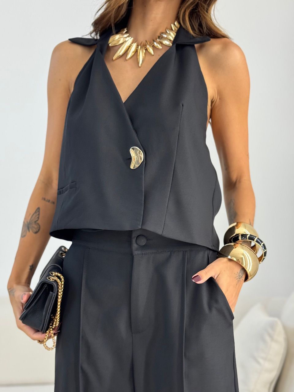 CONJUNTO CLÉO GOLA PRETO