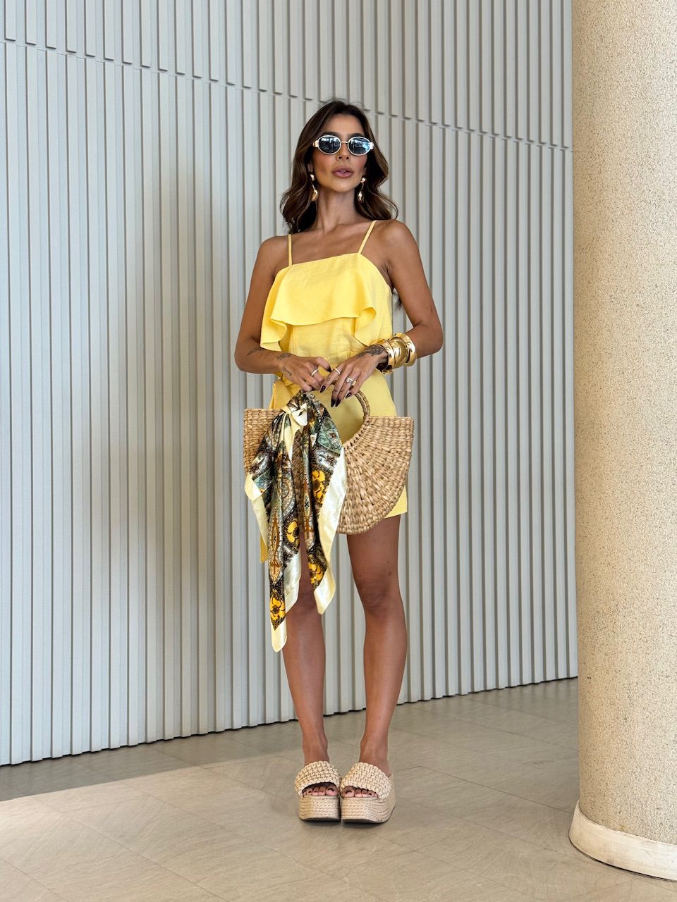 MACAQUINHO ELOÁ AMARRAÇÃO LATERAL AMARELO