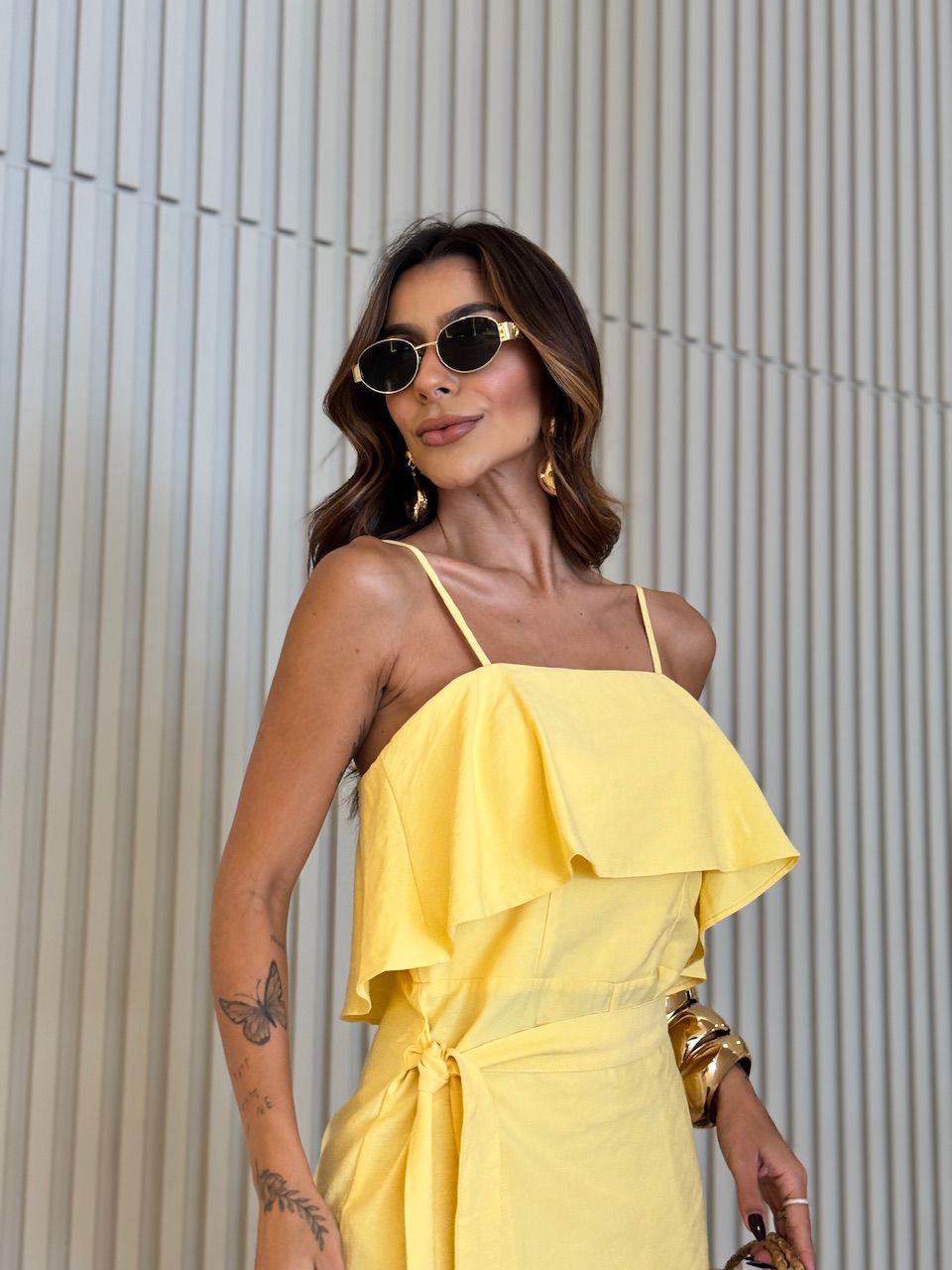 MACAQUINHO ELOÁ AMARRAÇÃO LATERAL AMARELO