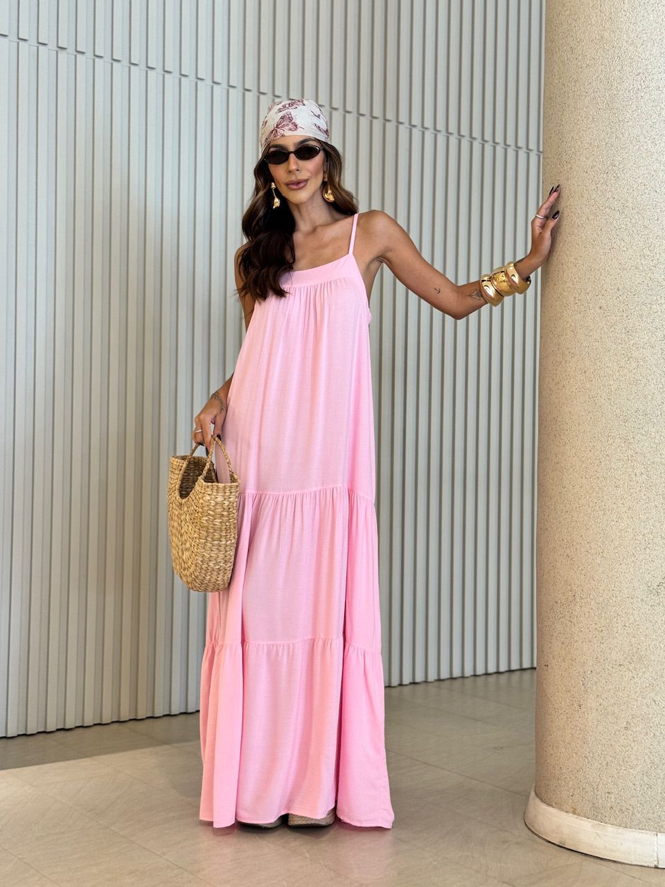 VESTIDO GLÁUCIA ALCINHA BABY PINK - 0071980366 - CAROLLA FERRARO