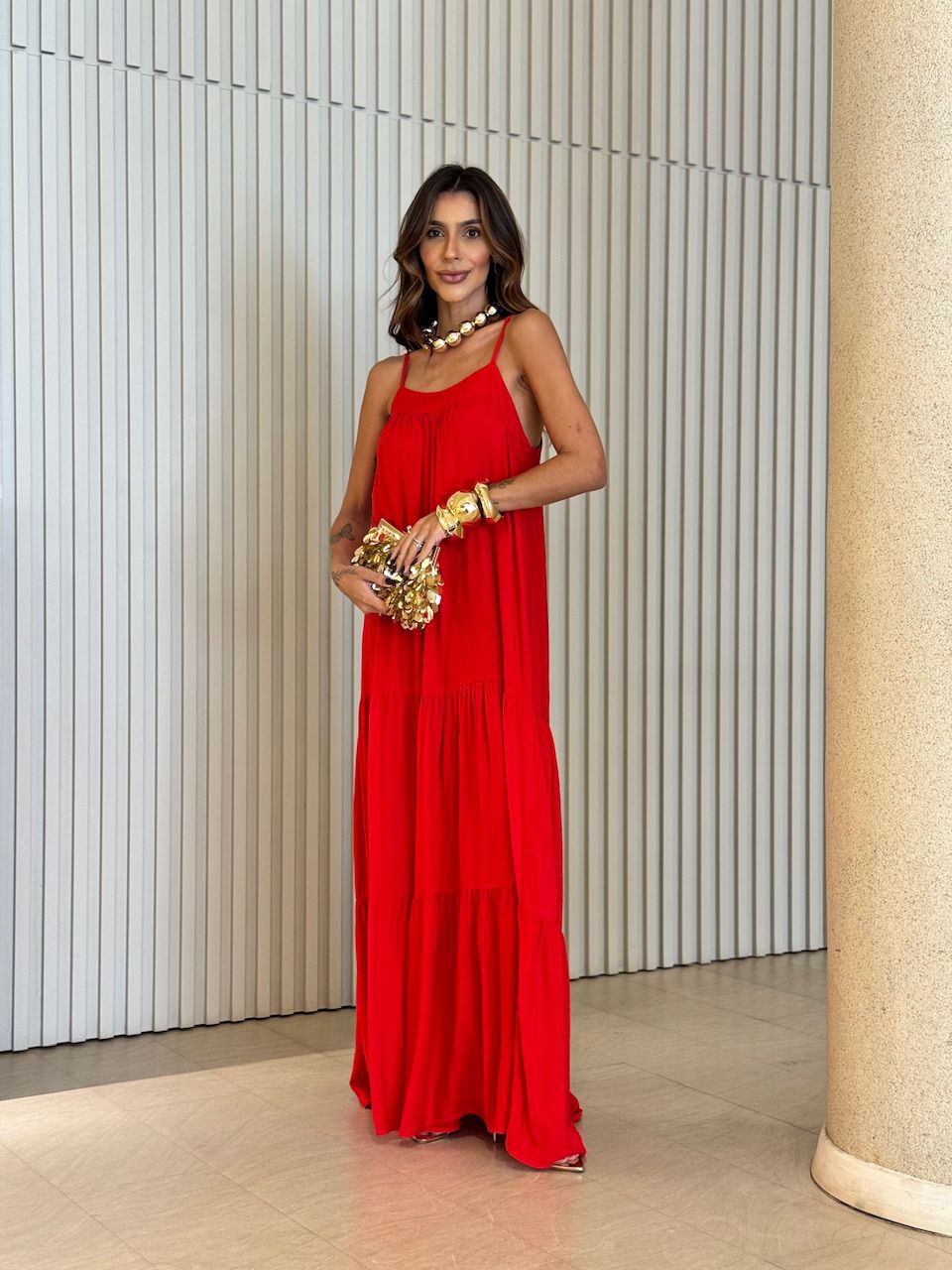 VESTIDO GLÁUCIA ALCINHA VERMELHO - 0071980277 - CAROLLA FERRARO