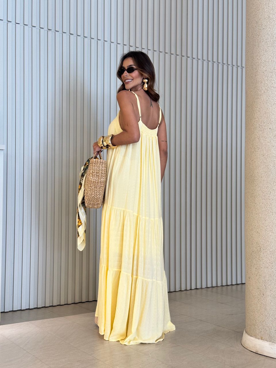 VESTIDO GLÁUCIA ALCINHA YELLOW BUTTER