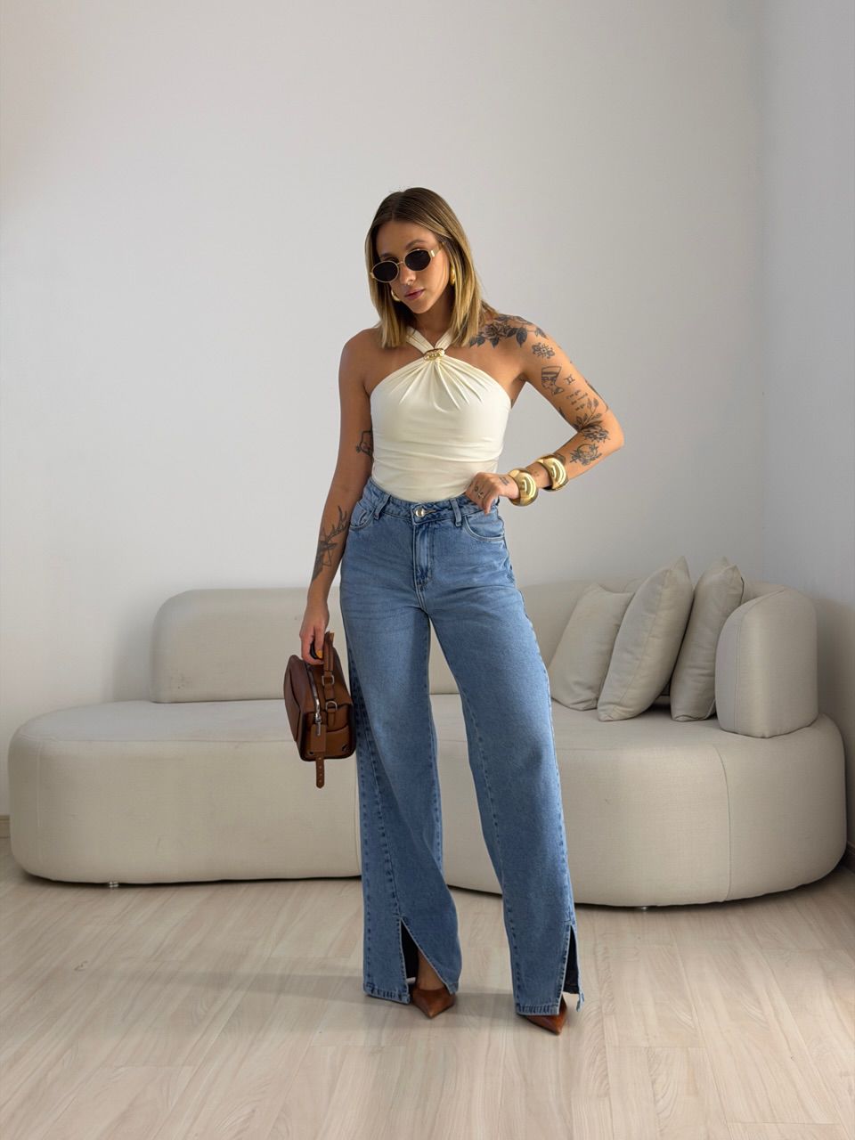 BLUSA SOFIA METAL MARFIM