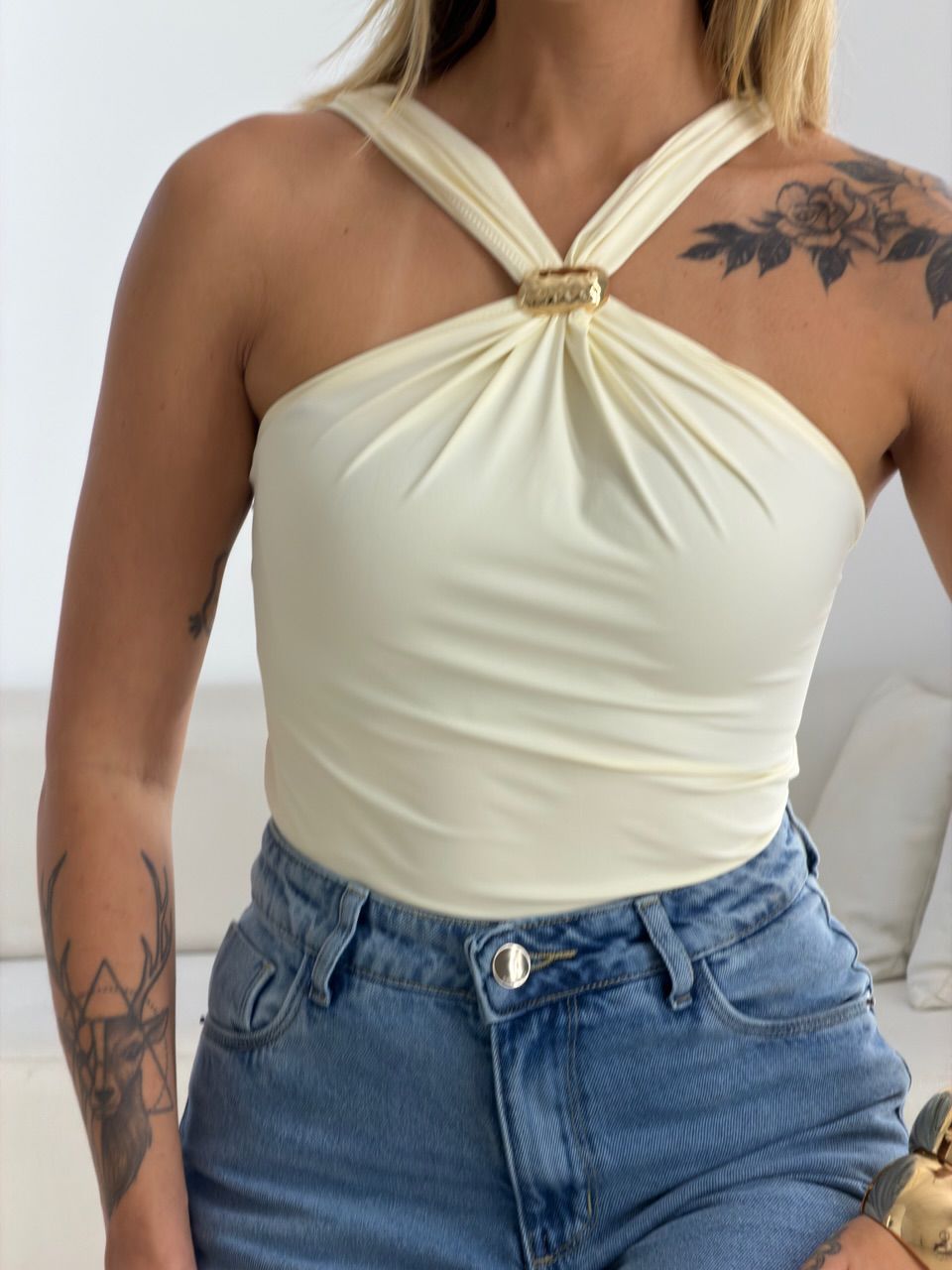 BLUSA SOFIA METAL MARFIM