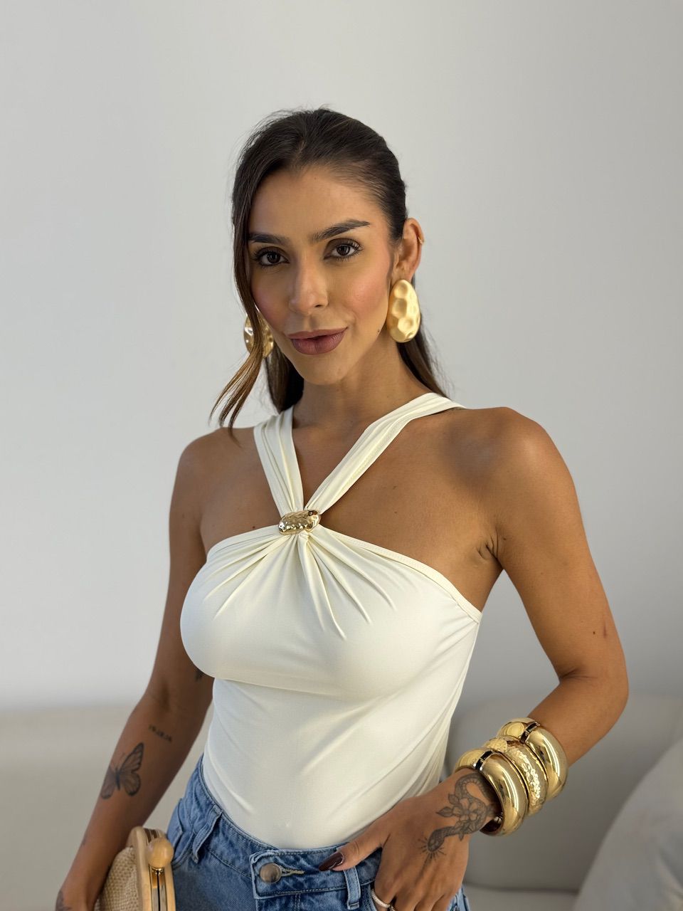 BLUSA SOFIA METAL MARFIM