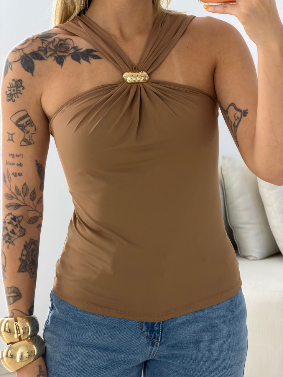 BLUSA SOFIA METAL NUDE