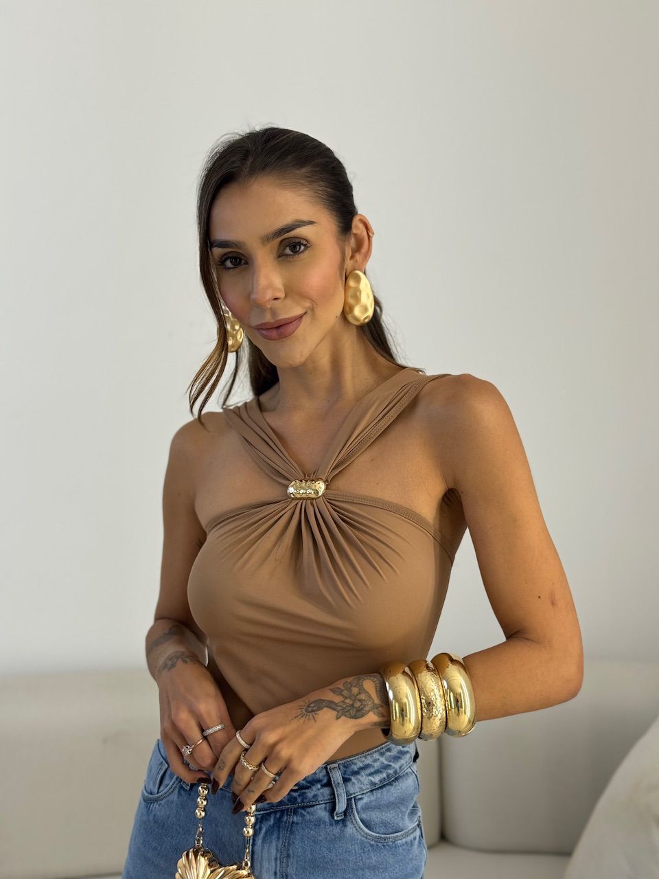 BLUSA SOFIA METAL NUDE