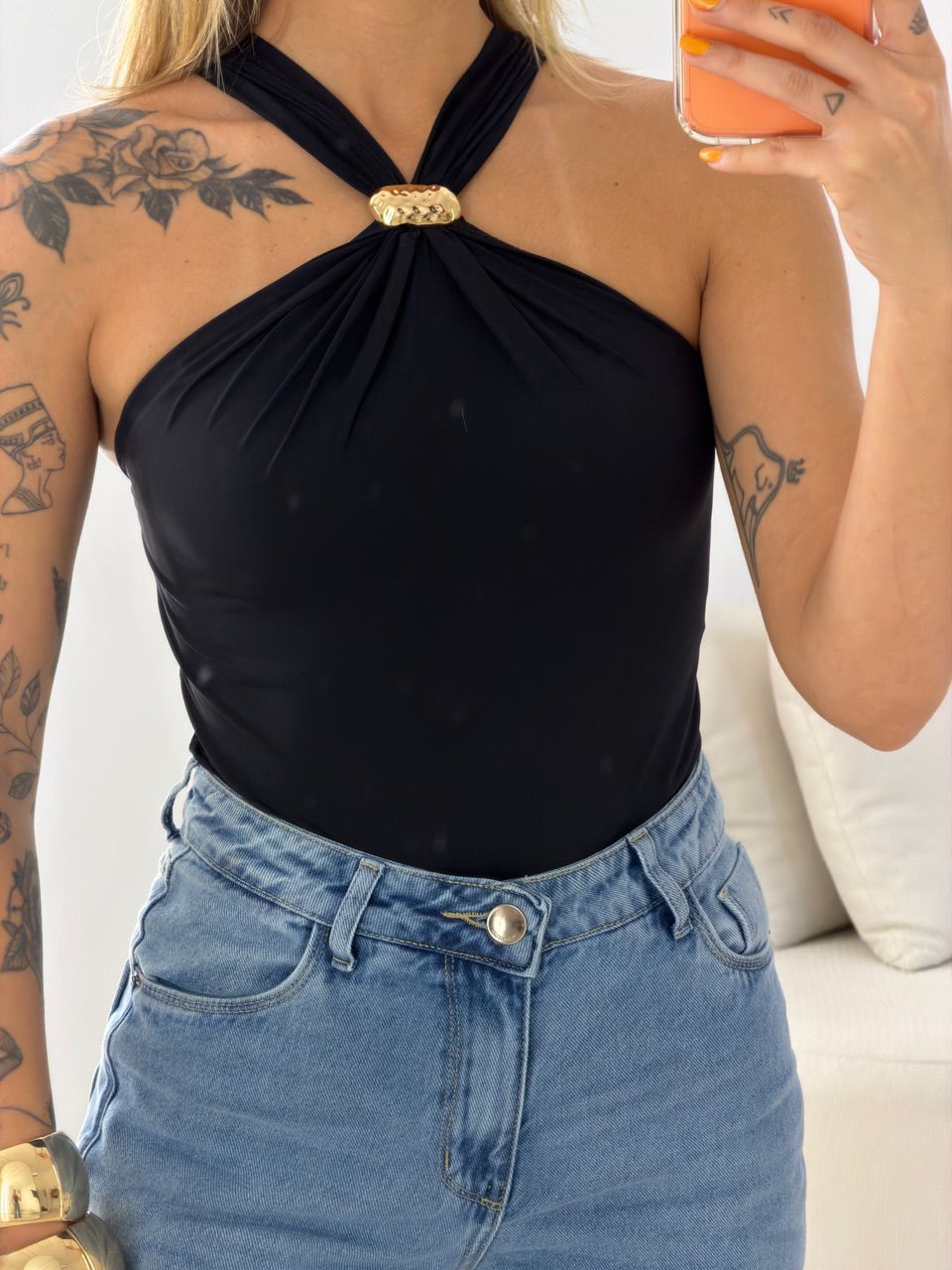 BLUSA SOFIA METAL PRETA