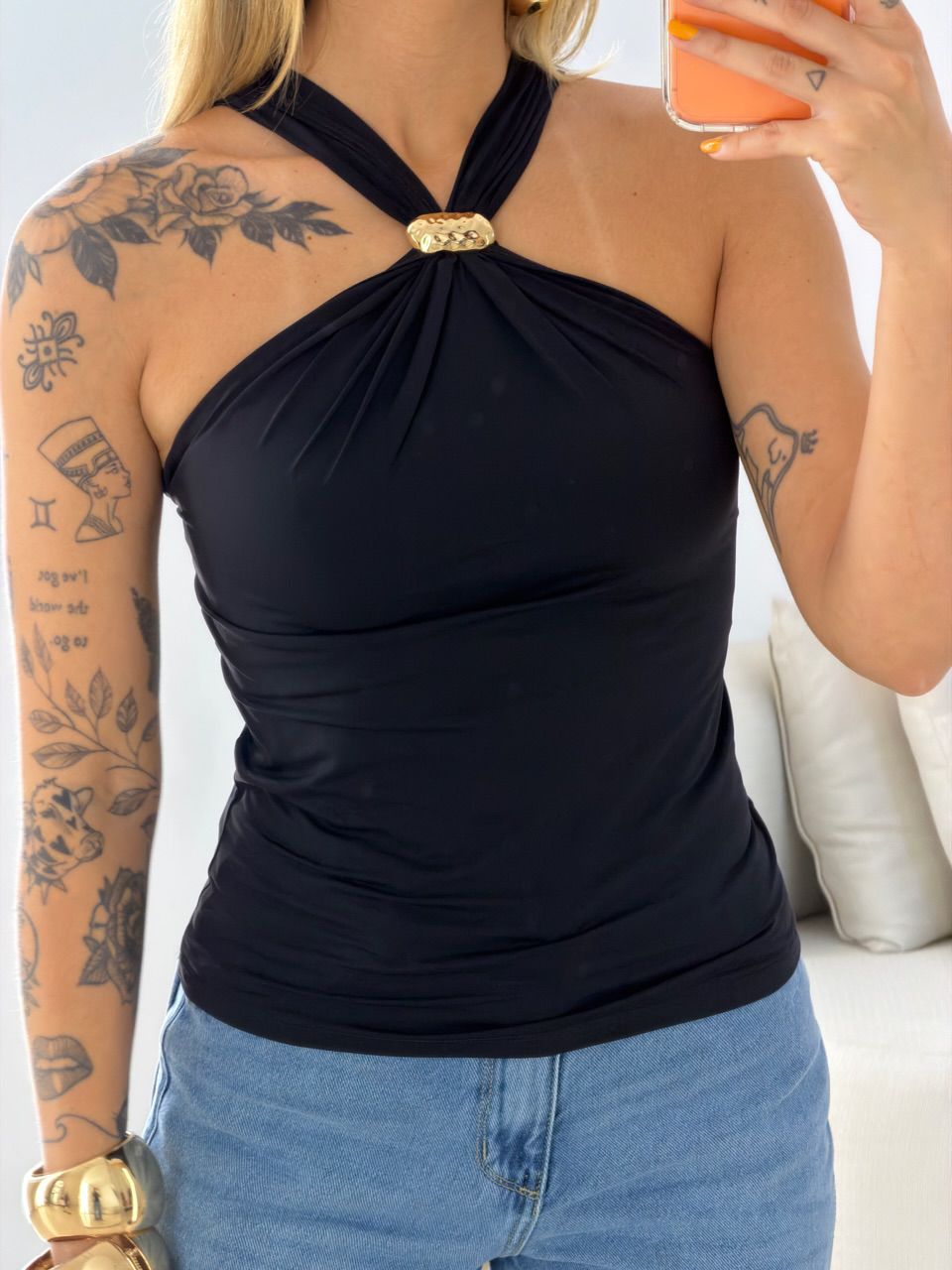 BLUSA SOFIA METAL PRETA