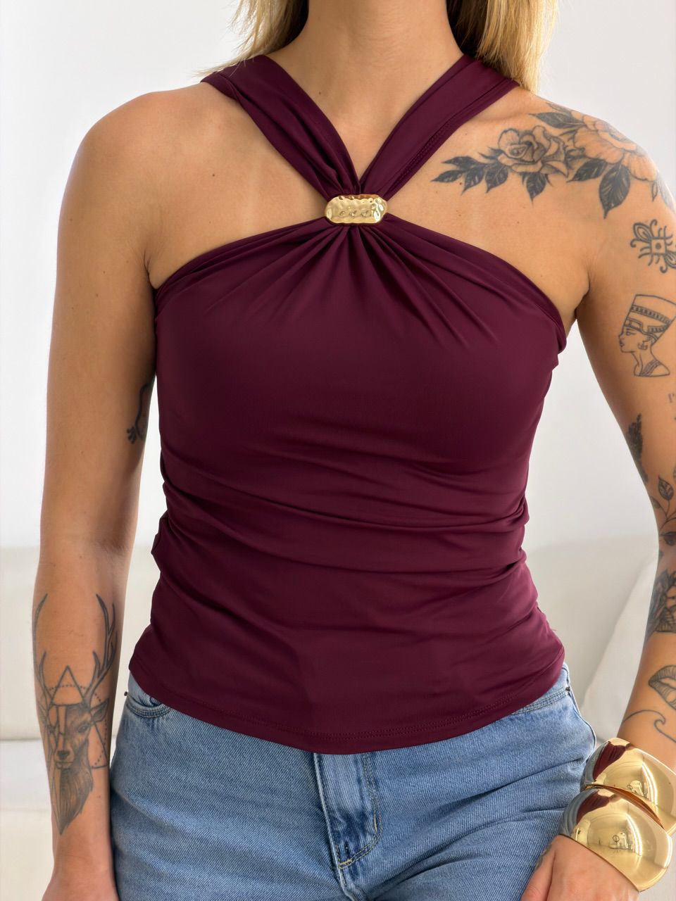 BLUSA SOFIA METAL VINHO