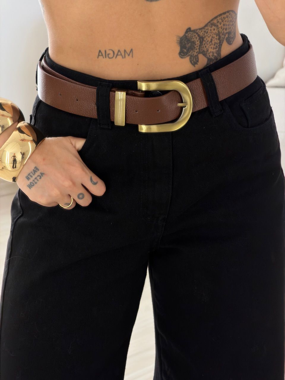 CINTO EMILY COURO MARROM