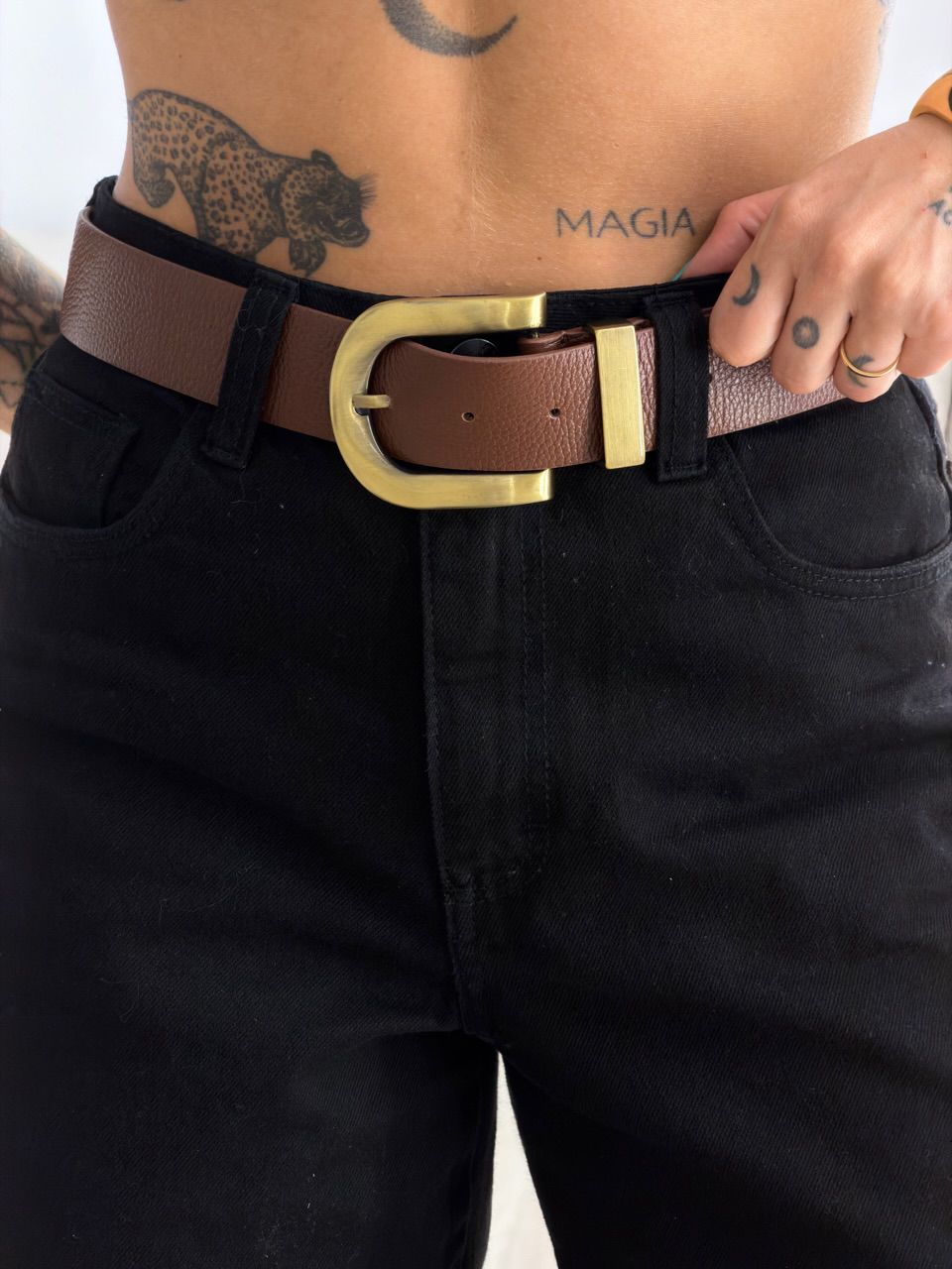 CINTO EMILY COURO MARROM