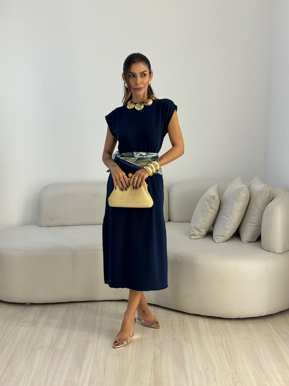 VESTIDO AUGUSTA MUSCLE MARINHO