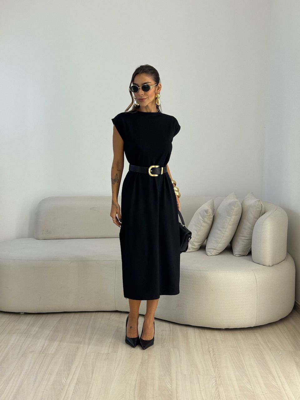 VESTIDO AUGUSTA MUSCLE PRETO