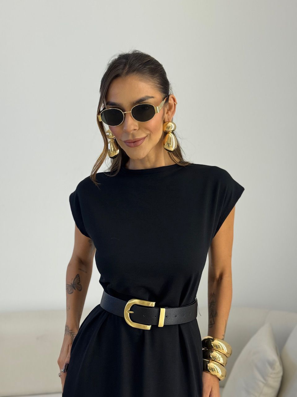 VESTIDO AUGUSTA MUSCLE PRETO