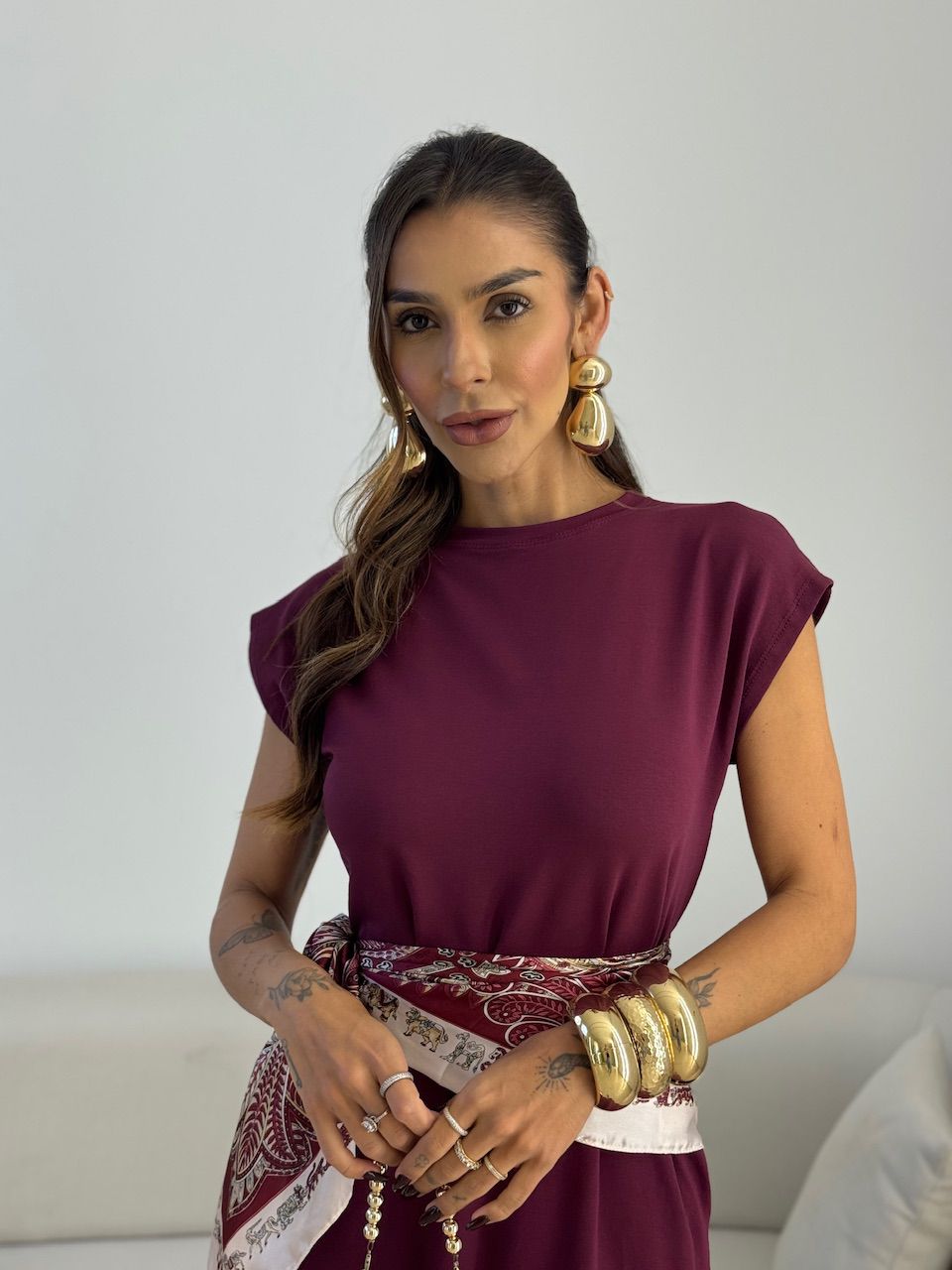 VESTIDO AUGUSTA MUSCLE VINHO