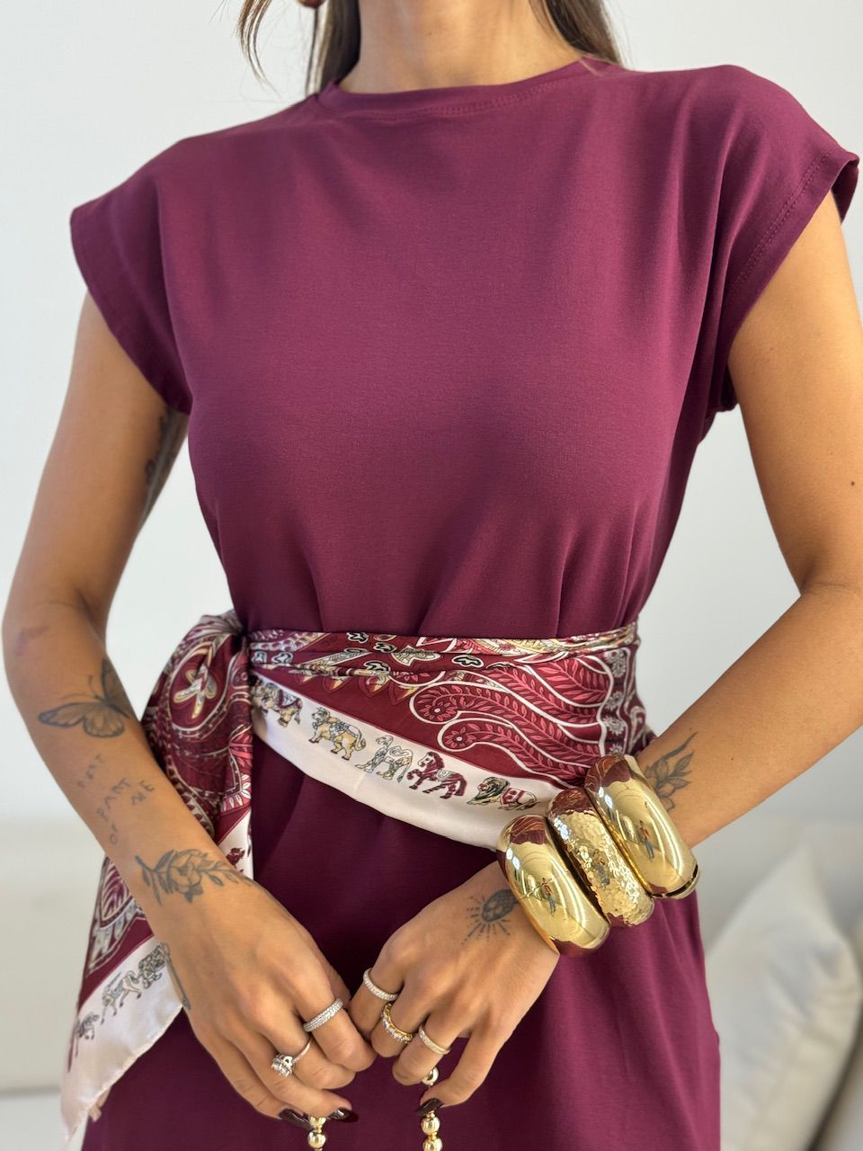 VESTIDO AUGUSTA MUSCLE VINHO