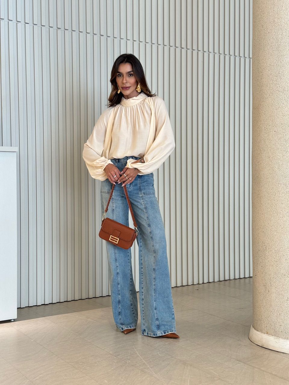 BLUSA PALOMA MANGA LONGA CREME