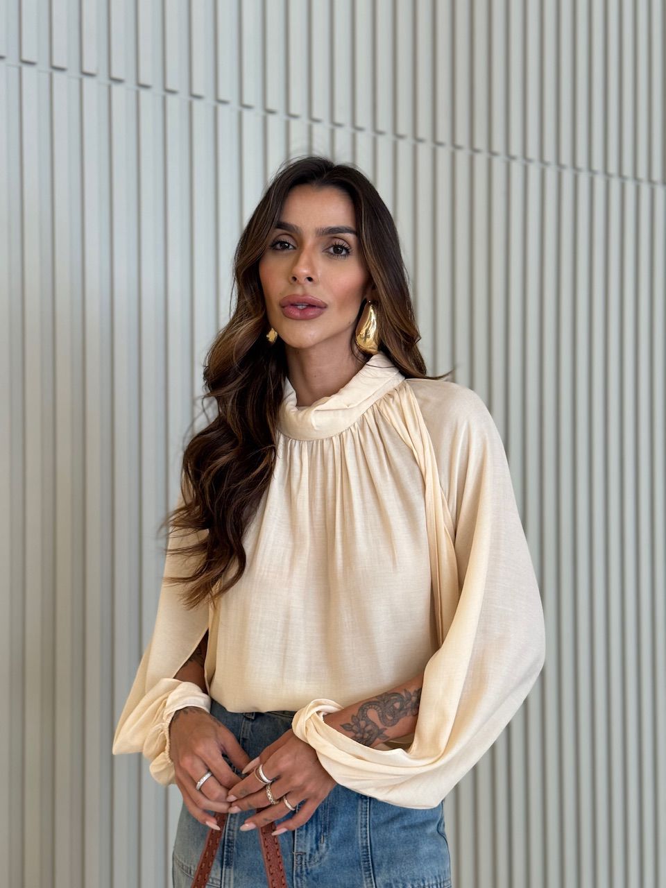 BLUSA PALOMA MANGA LONGA CREME