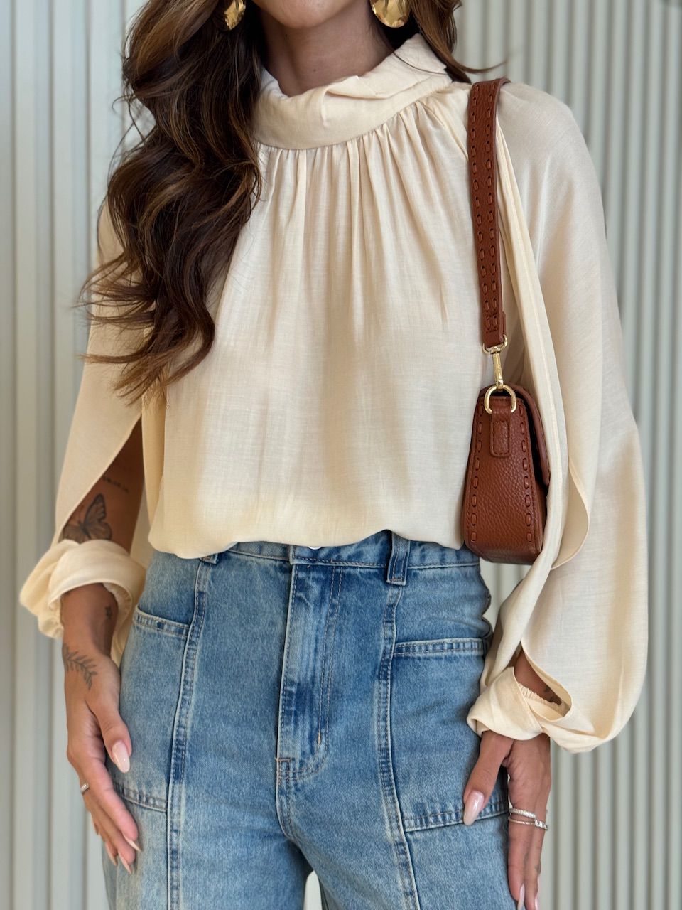 BLUSA PALOMA MANGA LONGA CREME