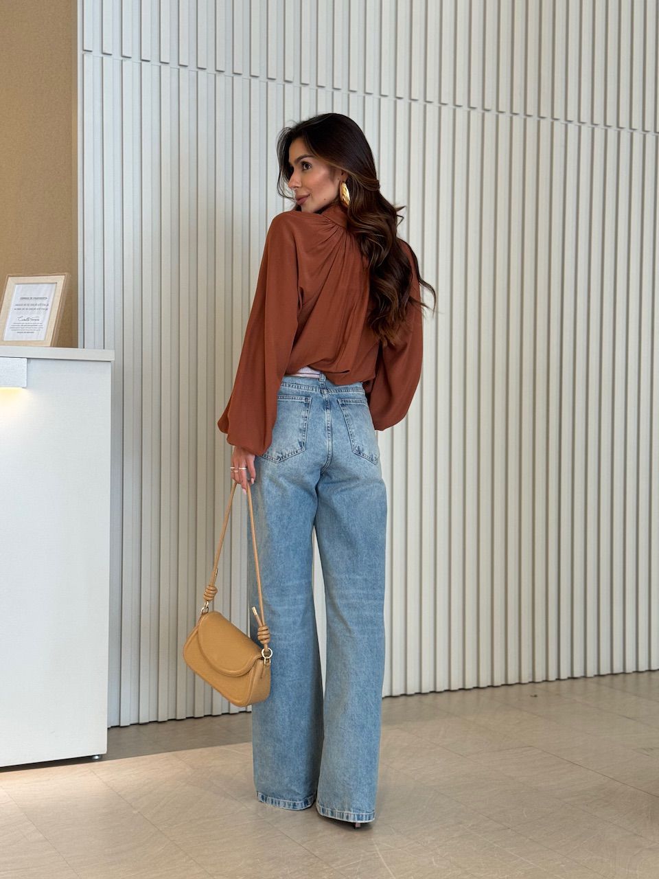 BLUSA PALOMA MANGA LONGA MARROM