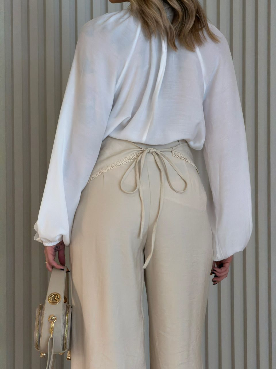 CALÇA NÁDIA LENÇO AREIA