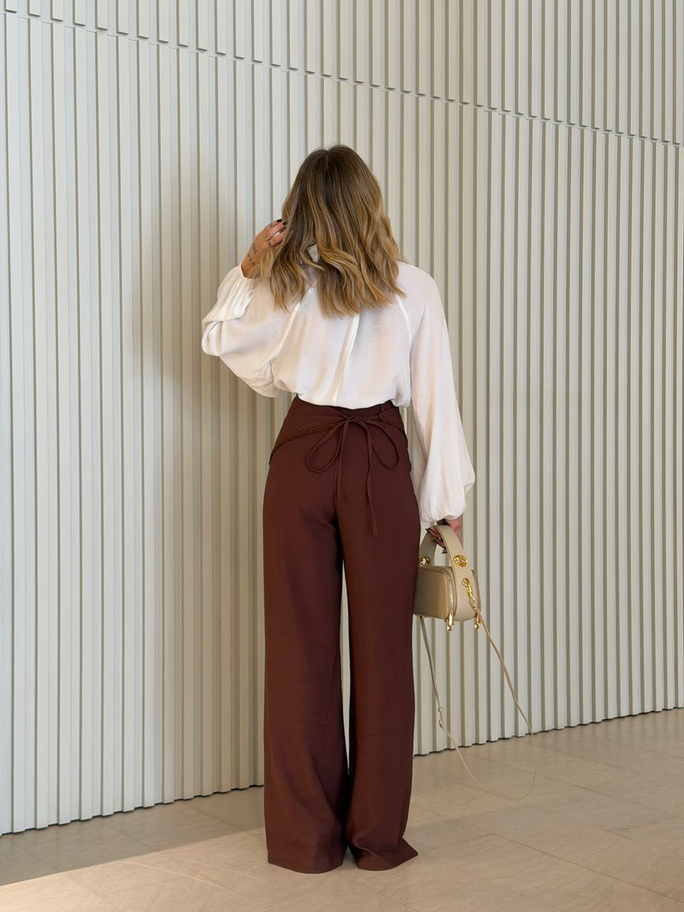 CALÇA NÁDIA LENÇO CAFÉ