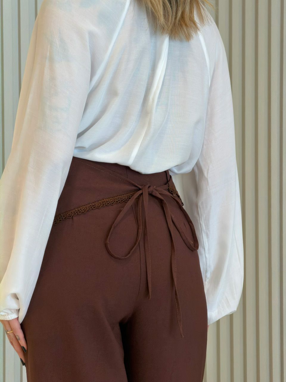 CALÇA NÁDIA LENÇO CAFÉ