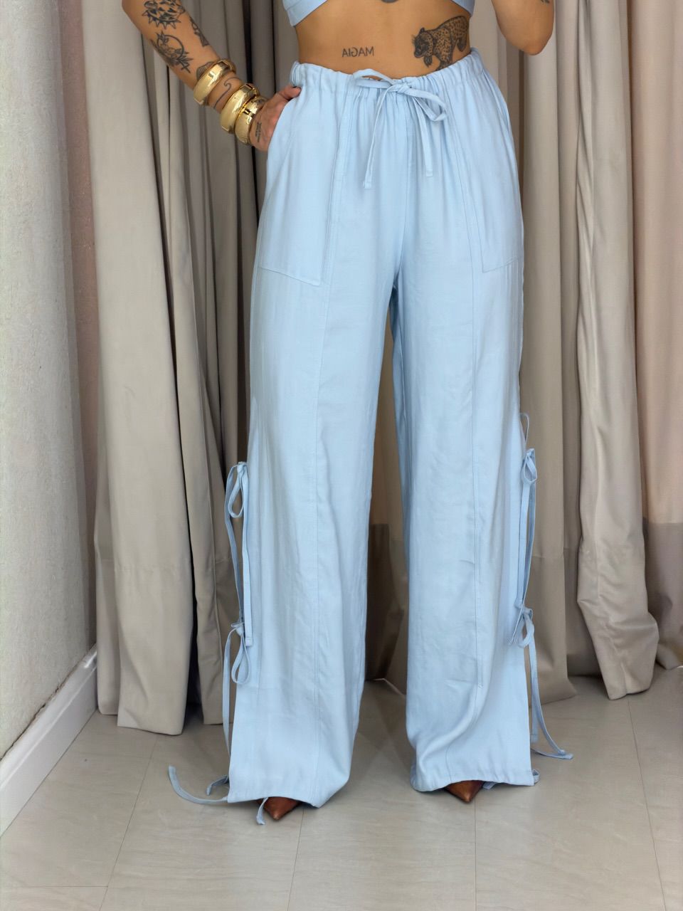 CONJUNTO SABRINA CROPPED AZUL