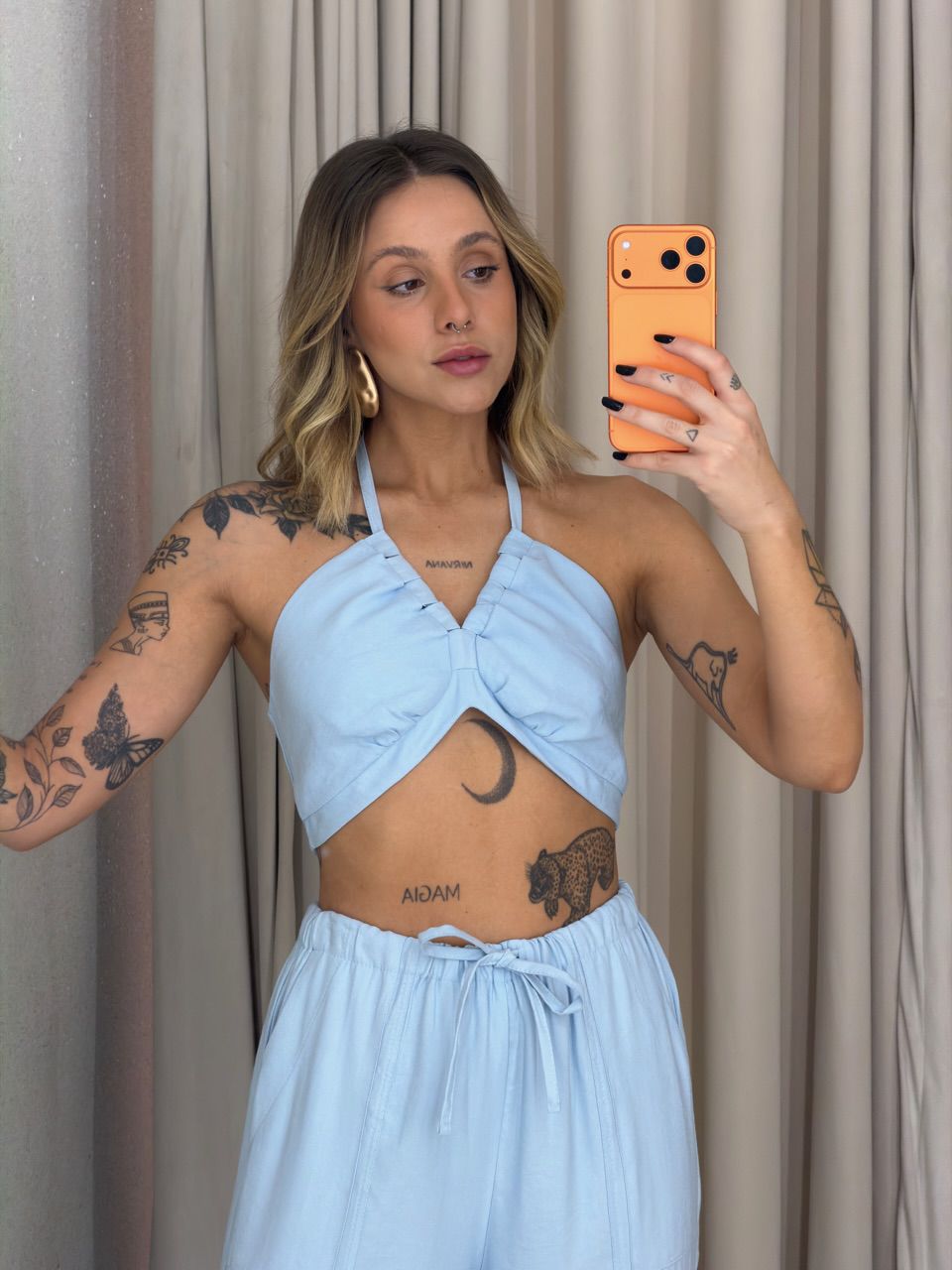 CONJUNTO SABRINA CROPPED AZUL