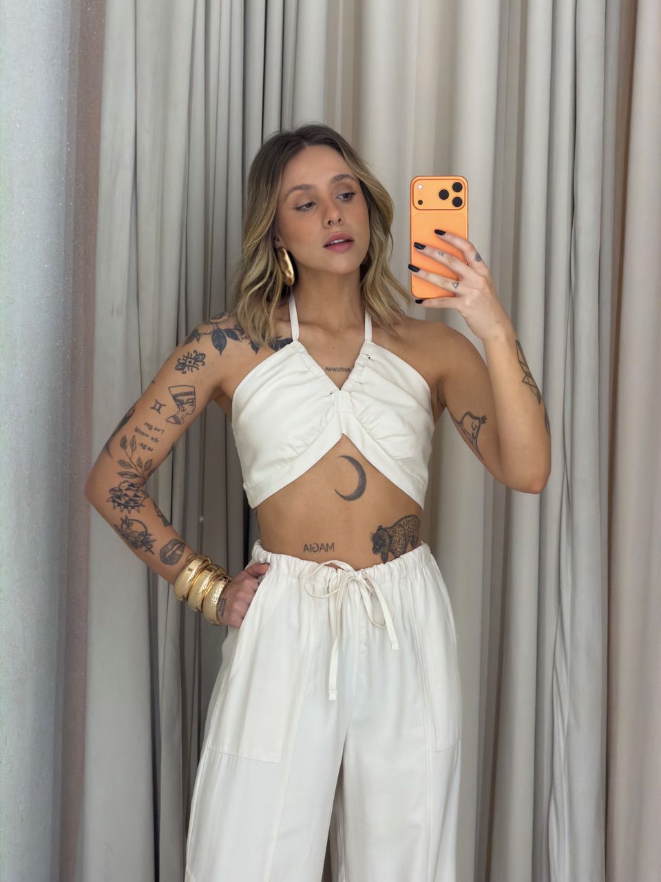 CONJUNTO SABRINA CROPPED MARFIM