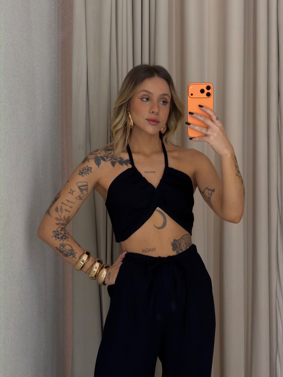 CONJUNTO SABRINA CROPPED PRETO